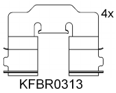 Brake pad set KY82131 PEUGEOT 1608691380