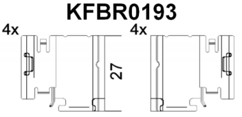 Brake pad set KY81445 FIAT 77367623